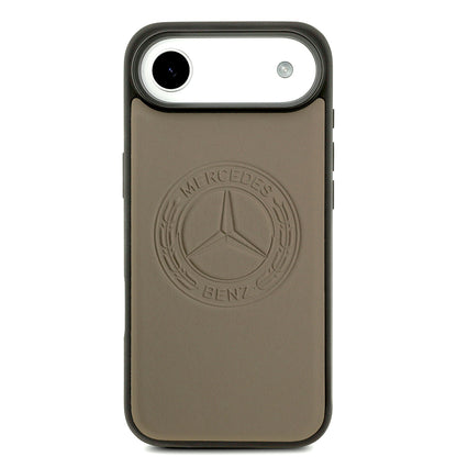 Apple iPhone 17 Air Kılıf Mercedes Benz Orjinal Lisanslı M-safe Şarj Özellikli Hakiki Deri Nostaljik Yıldız Dizayn Kapak