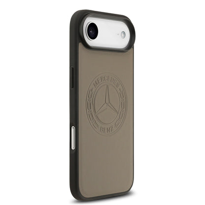 Apple iPhone 17 Air Kılıf Mercedes Benz Orjinal Lisanslı M-safe Şarj Özellikli Hakiki Deri Nostaljik Yıldız Dizayn Kapak