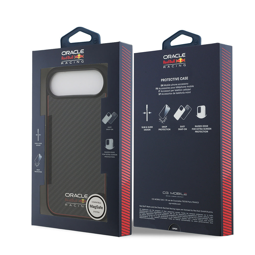 Apple iPhone 17 Air Kılıf Redbull Orjinal Lisanslı M-safe Şarj Özellikli Karbon Fiber Parlayan Logolu Kapak