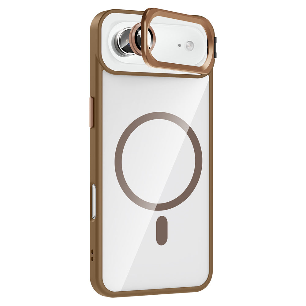 Apple iPhone 17 Air Kılıf Standlı ve Kamera Lens Hediyeli M-Safe Şarj Özellikli Zore Etro Kapak