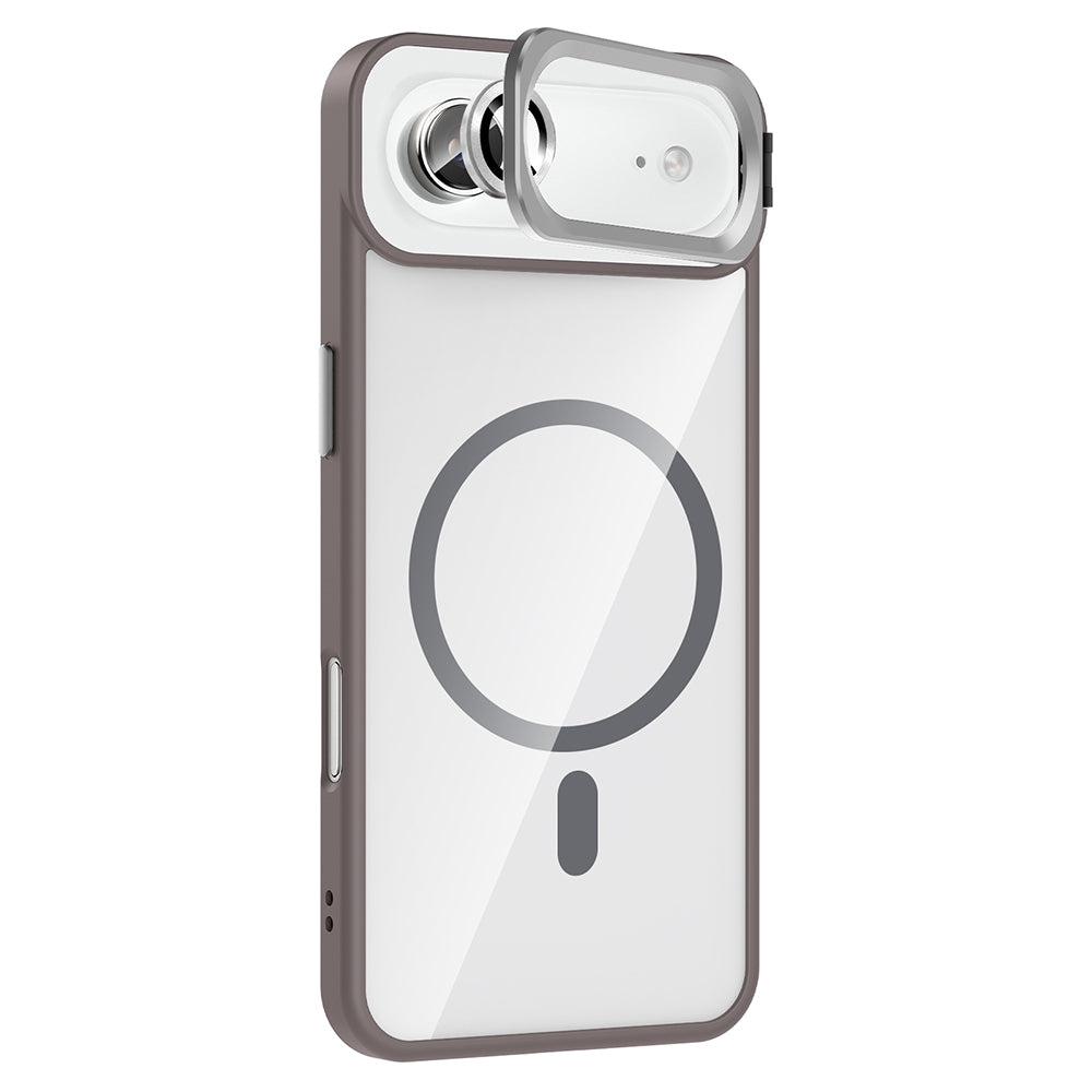 Apple iPhone 17 Air Kılıf Standlı ve Kamera Lens Hediyeli M-Safe Şarj Özellikli Zore Etro Kapak