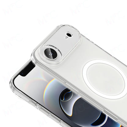 Apple iPhone 17 Air Kılıf Zore M-safe Şarj Özellikli Şeffaf Kamera Çerçeveli Porto Kapak