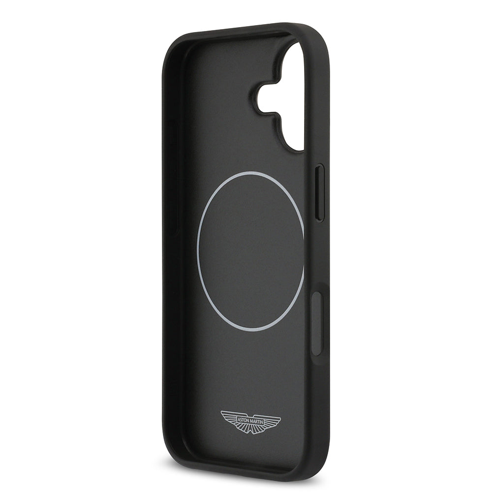 Apple iPhone 17 Kılıf Aston Martin Orjinal Lisanslı M-safe Şarj Özellikli Karbon Fiber Kapak