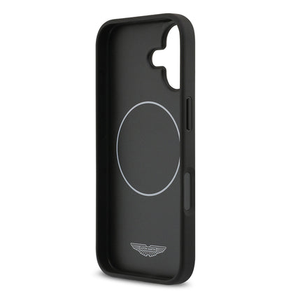 Apple iPhone 17 Kılıf Aston Martin Orjinal Lisanslı M-safe Şarj Özellikli Karbon Fiber Kapak