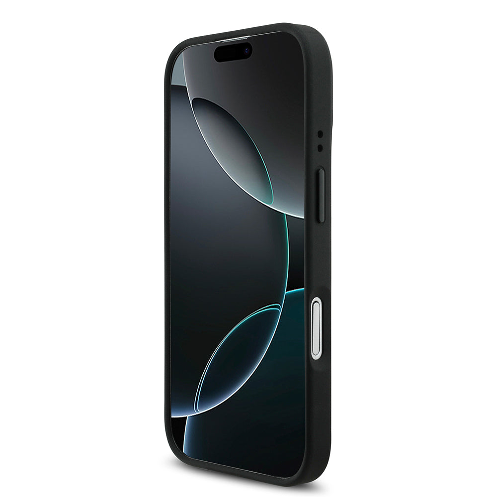Apple iPhone 17 Kılıf BMW Orjinal Lisanslı M-safe Şarj Özellikli M Logolu Üç Şeritli Delikli Deri Kapak