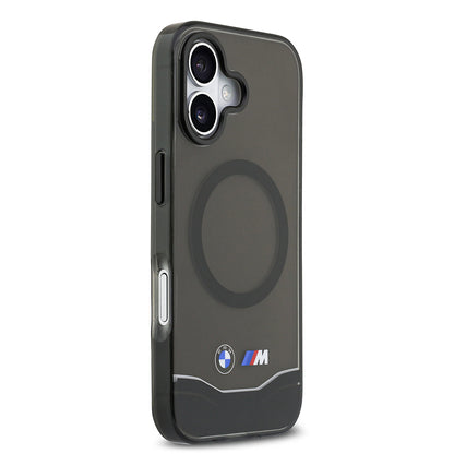 Apple iPhone 17 Kılıf BMW Orjinal Lisanslı M-safe Şarj Özellikli Metal Buton Tasarımlı Tranparan M Dizayn Kapak