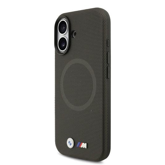 Apple iPhone 17 Kılıf BMW Orjinal Lisanslı M-safe Şarj Özellikli Metal Logolu Delikli M Dizayn Deri Kapak
