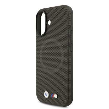 Apple iPhone 17 Kılıf BMW Orjinal Lisanslı M-safe Şarj Özellikli Metal Logolu Delikli M Dizayn Deri Kapak