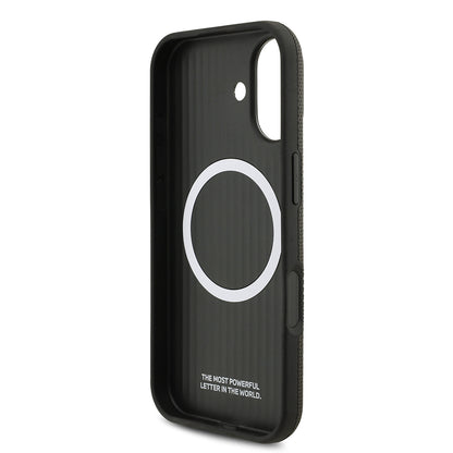 Apple iPhone 17 Kılıf BMW Orjinal Lisanslı M-safe Şarj Özellikli Metal Logolu Delikli M Dizayn Deri Kapak