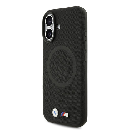 Apple iPhone 17 Kılıf BMW Orjinal Lisanslı M-safe Şarj Özellikli Metal Logolu Delikli M Dizayn Deri Kapak