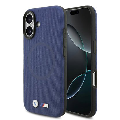 Apple iPhone 17 Kılıf BMW Orjinal Lisanslı M-safe Şarj Özellikli Metal Logolu Delikli M Dizayn Deri Kapak