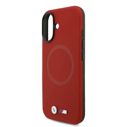 Apple iPhone 17 Kılıf BMW Orjinal Lisanslı M-safe Şarj Özellikli Metal Logolu Delikli M Dizayn Deri Kapak