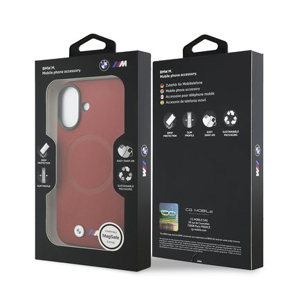 Apple iPhone 17 Kılıf BMW Orjinal Lisanslı M-safe Şarj Özellikli Metal Logolu Delikli M Dizayn Deri Kapak