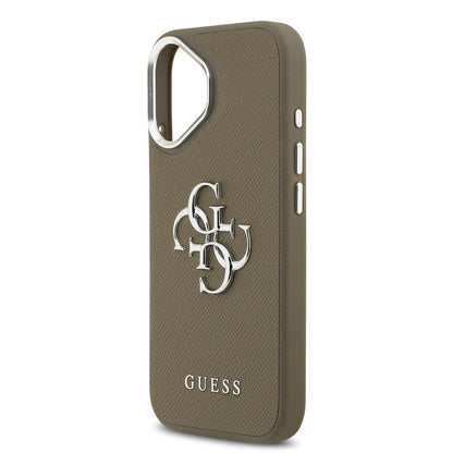 Apple iPhone 17 Kılıf Guess Orjinal Lisanslı Grained 4G Metal Büyük Logolu Kapak