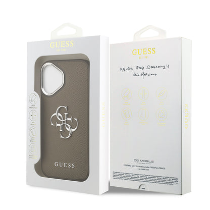 Apple iPhone 17 Kılıf Guess Orjinal Lisanslı Grained 4G Metal Büyük Logolu Kapak
