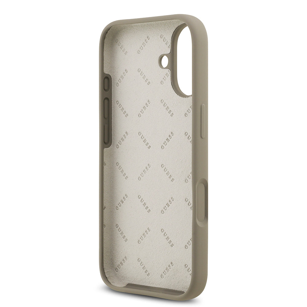 Apple iPhone 17 Kılıf Guess Orjinal Lisanslı Grained Yazı Logolu Kapak