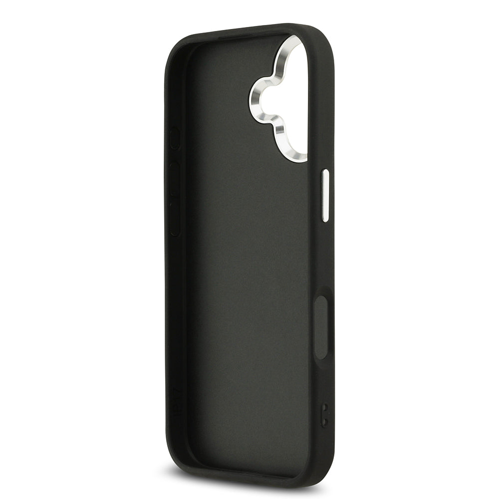 Apple iPhone 17 Kılıf Guess Orjinal Lisanslı Gümüş Metal Kamera Çerçeveli 4G Desenli Metal Büyük 4G ve Yazı Logolu Kapak