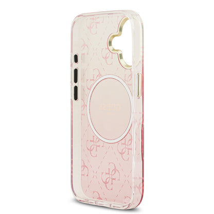Apple iPhone 17 Kılıf Guess Orjinal Lisanslı M-safe Şarj Özellikli 4G Desenli Simli Silikon Kapak