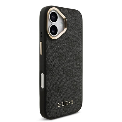 Apple iPhone 17 Kılıf Guess Orjinal Lisanslı M-safe Şarj Özellikli 4G Metal Büyük Logolu Kartlıklı Kapak