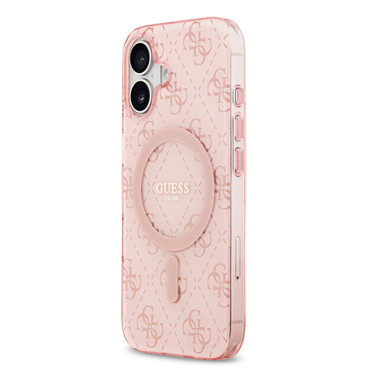 Apple iPhone 17 Kılıf Guess Orjinal Lisanslı M-safe Şarj Özellikli IML Baskılı Klasik Logolu 4G Desenli Kapak