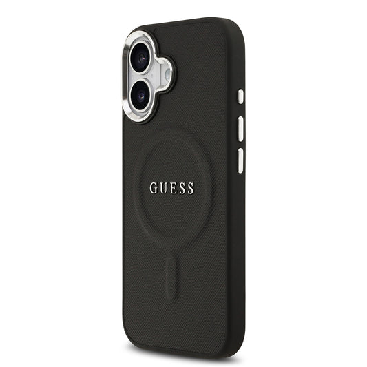 Apple iPhone 17 Kılıf Guess Orjinal Lisanslı M-safe Şarj Özellikli Klasik Yazı Logolu PU Deri Kapak
