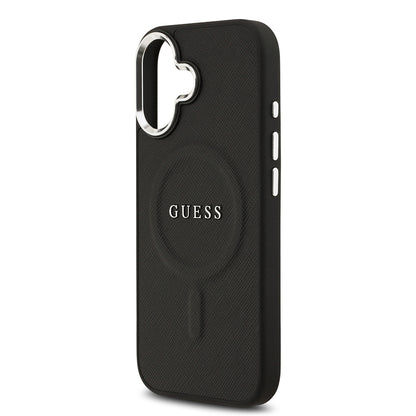 Apple iPhone 17 Kılıf Guess Orjinal Lisanslı M-safe Şarj Özellikli Klasik Yazı Logolu PU Deri Kapak