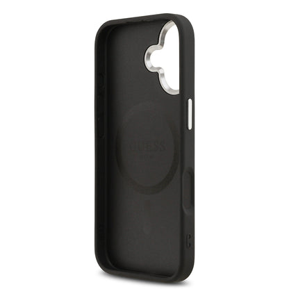 Apple iPhone 17 Kılıf Guess Orjinal Lisanslı M-safe Şarj Özellikli Klasik Yazı Logolu PU Deri Kapak