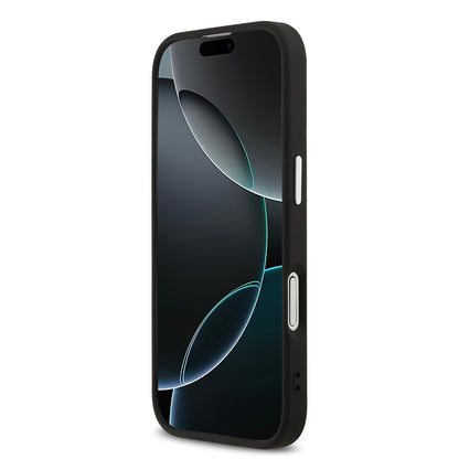 Apple iPhone 17 Kılıf Guess Orjinal Lisanslı M-safe Şarj Özellikli Sıcak Baskılı Klasik Yazı Logolu PU Deri Peony Kapak