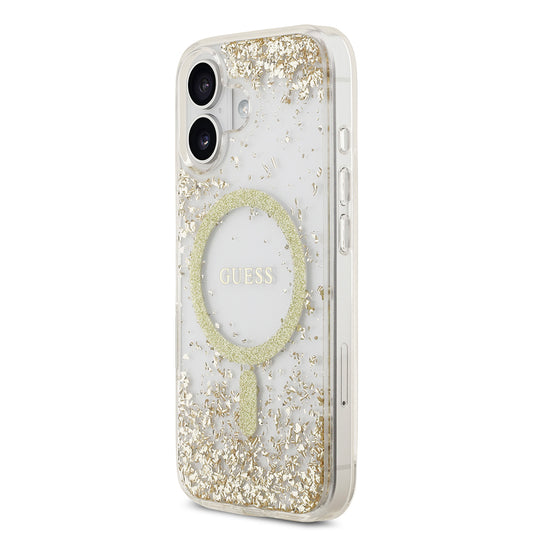 Apple iPhone 17 Kılıf Guess Orjinal Lisanslı M-safe Şarj Özellikli Transparan Resin Bottom Kapak