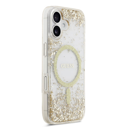 Apple iPhone 17 Kılıf Guess Orjinal Lisanslı M-safe Şarj Özellikli Transparan Resin Bottom Kapak