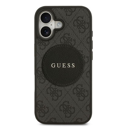 Apple iPhone 17 Kılıf Guess Orjinal Lisanslı M-safe Şarj Özellikli Yazı Logolu Circle Classic Kapak