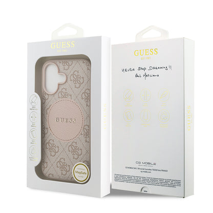 Apple iPhone 17 Kılıf Guess Orjinal Lisanslı M-safe Şarj Özellikli Yazı Logolu Circle Classic Kapak