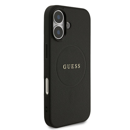Apple iPhone 17 Kılıf Guess Orjinal Lisanslı M-safe Şarj Özellikli Yazı Logolu PU Deri Kapak