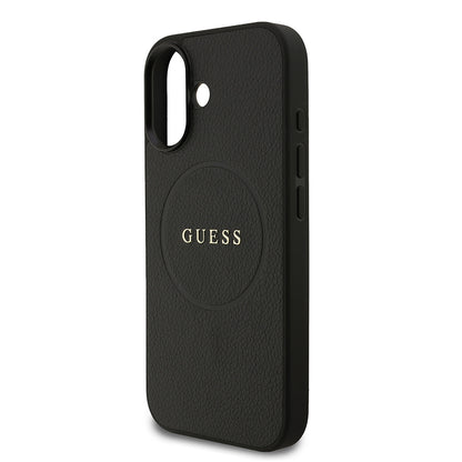 Apple iPhone 17 Kılıf Guess Orjinal Lisanslı M-safe Şarj Özellikli Yazı Logolu PU Deri Kapak