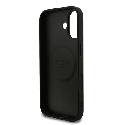 Apple iPhone 17 Kılıf Guess Orjinal Lisanslı M-safe Şarj Özellikli Yazı Logolu PU Deri Kapak