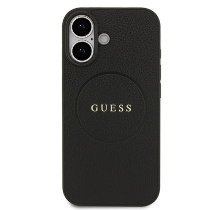 Apple iPhone 17 Kılıf Guess Orjinal Lisanslı M-safe Şarj Özellikli Yazı Logolu PU Deri Kapak