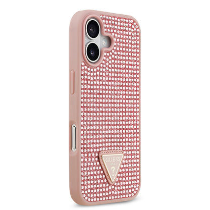 Apple iPhone 17 Kılıf Guess Orjinal Lisanslı Taşlı Arka Yüzey Üçgen Logolu Kapak
