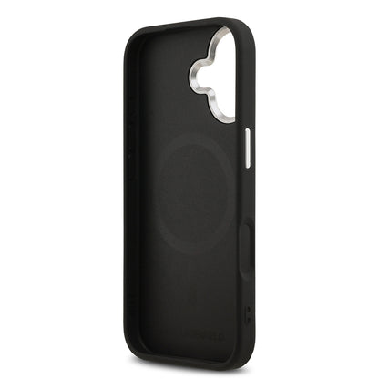 Apple iPhone 17 Kılıf Karl Lagerfeld Orjinal Lisanslı M-safe Şarj Özellikli Metal Kamera ve Buton Tasarımlı Karl PU Deri Kapak