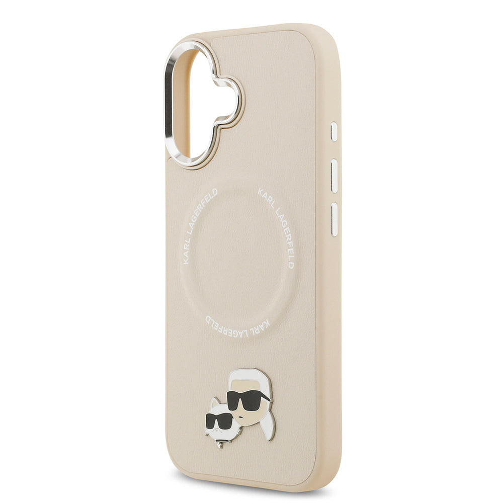 Apple iPhone 17 Kılıf Karl Lagerfeld Orjinal Lisanslı M-safe Şarj Özellikli Metal Kamera ve Buton Tasarımlı K&C PU Deri Kapak