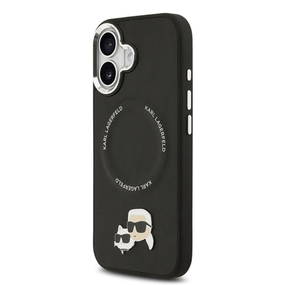 Apple iPhone 17 Kılıf Karl Lagerfeld Orjinal Lisanslı M-safe Şarj Özellikli Metal Kamera ve Buton Tasarımlı K&C PU Deri Kapak