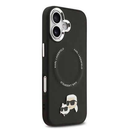 Apple iPhone 17 Kılıf Karl Lagerfeld Orjinal Lisanslı M-safe Şarj Özellikli Metal Kamera ve Buton Tasarımlı K&C PU Deri Kapak