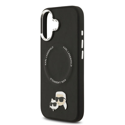 Apple iPhone 17 Kılıf Karl Lagerfeld Orjinal Lisanslı M-safe Şarj Özellikli Metal Kamera ve Buton Tasarımlı K&C PU Deri Kapak
