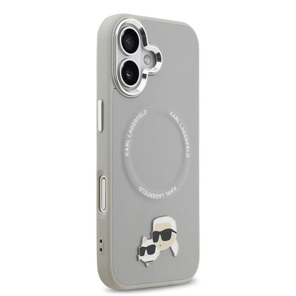 Apple iPhone 17 Kılıf Karl Lagerfeld Orjinal Lisanslı M-safe Şarj Özellikli Metal Kamera ve Buton Tasarımlı K&C PU Deri Kapak