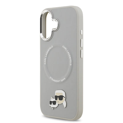 Apple iPhone 17 Kılıf Karl Lagerfeld Orjinal Lisanslı M-safe Şarj Özellikli Metal Kamera ve Buton Tasarımlı K&C PU Deri Kapak