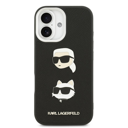 Apple iPhone 17 Kılıf Karl Lagerfeld Orjinal Lisanslı Metal Logolu K&C Heads Pin Kapak