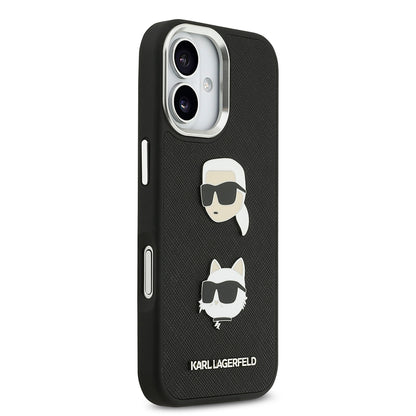 Apple iPhone 17 Kılıf Karl Lagerfeld Orjinal Lisanslı Metal Logolu K&C Heads Pin Kapak