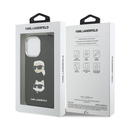 Apple iPhone 17 Kılıf Karl Lagerfeld Orjinal Lisanslı Metal Logolu K&C Heads Pin Kapak