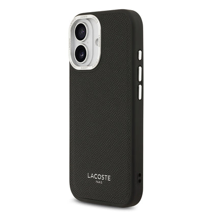 Apple iPhone 17 Kılıf Lacoste Orjinal Lisanslı M-safe Şarj Özellikli Champs Elysees PU Deri Tasarımlı Kapak