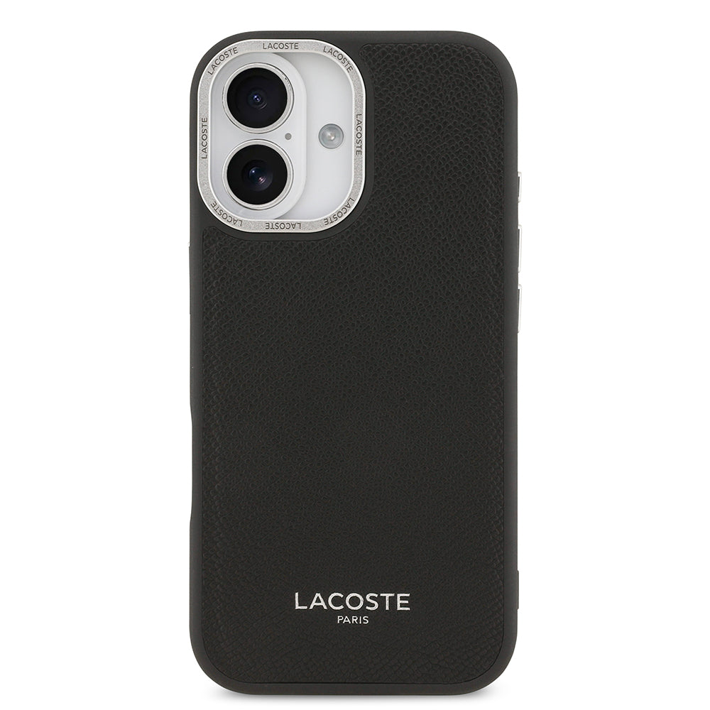 Apple iPhone 17 Kılıf Lacoste Orjinal Lisanslı M-safe Şarj Özellikli Champs Elysees PU Deri Tasarımlı Kapak