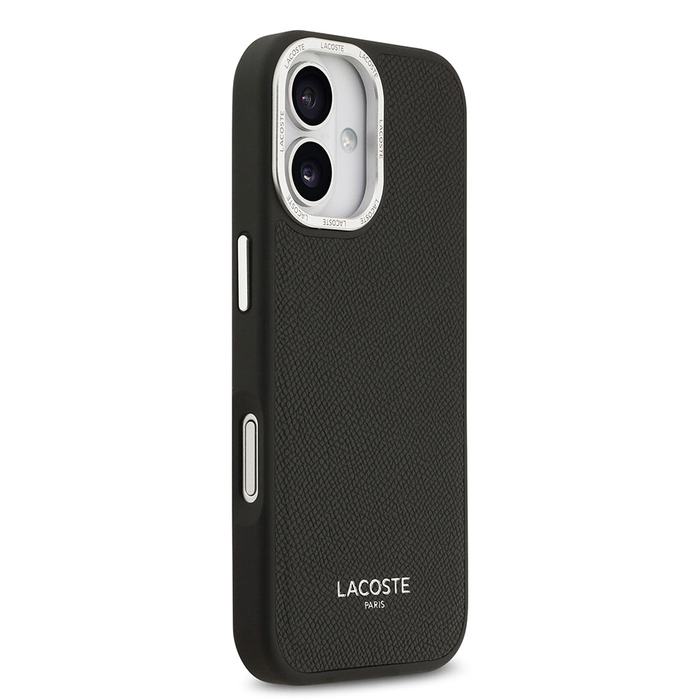 Apple iPhone 17 Kılıf Lacoste Orjinal Lisanslı M-safe Şarj Özellikli Champs Elysees PU Deri Tasarımlı Kapak